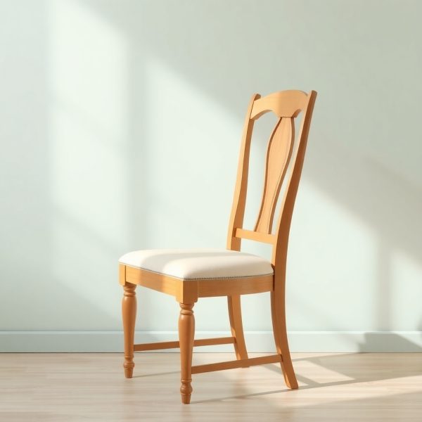 Classic Wooden Dining Chair with Upholstered Seat