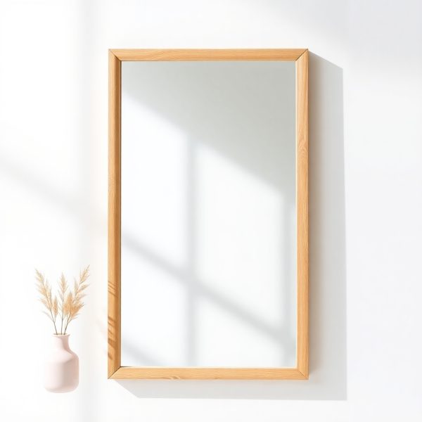 Modern Decorative Mirror with Wooden Frame
