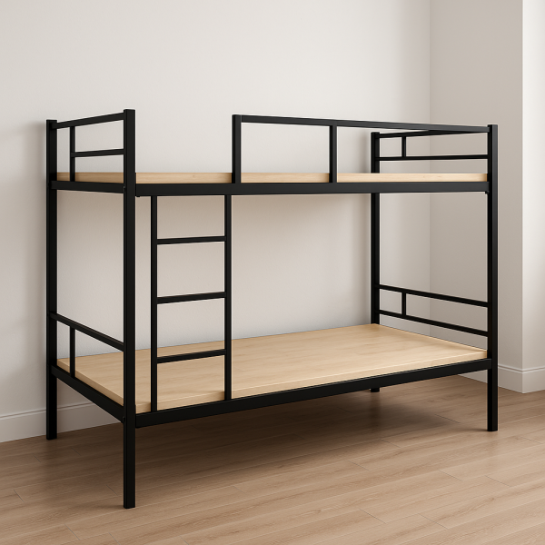 Metal Frame Bunk Bed with Wooden Base